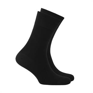 Siyah Erkek Dikişsiz Bambu Çorap Kalın Model