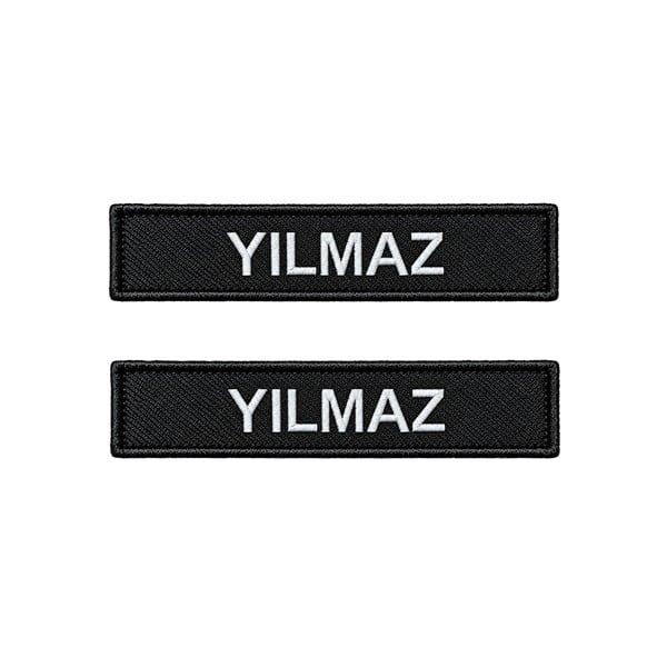 Siyah Nakışlı İsimlik 2 Adet - Kişiye Özel Cırtlı İsim Soyisim Patch