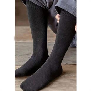 Siyah Uzun Konç Kışlık Termal Havlu Çorap