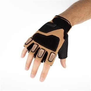 Special Yarım Parmak Taktik Atış Eldiveni Çöl Rengi