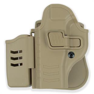 To Gun Holster Beretta F92 Tabanca Kılıfı Önü Şarjörlüklü Çöl Rengi SOL EL