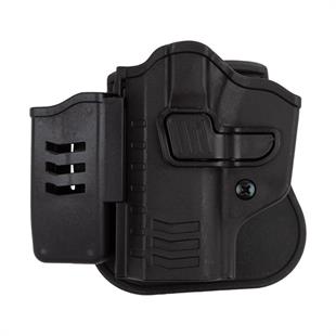 To Gun Holster Canik55 Dolphin L Tabanca Kılıfı Önü Şarjörlüklü Siyah SOL EL