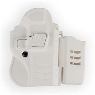 To Gun Holster Canik55 TP9 Mete Serisi Tabanca Kılıfı Önü Şarjörlüklü Beyaz