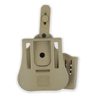 To Gun Holster Canik55 TP9 Mete Serisi Tabanca Kılıfı Seviye 2 Önü Şarjörlüklü Çöl Rengi SOL EL