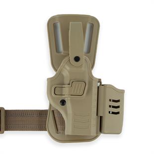 To Gun Holster Canik55 TP9 Mete Serisi Şarjörlüklü Alçak Taşıma Tabanca Kılıfı Seviye 2 Çöl Rengi SAĞ EL