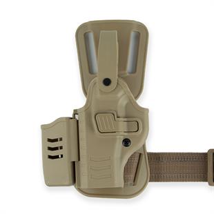 To Gun Holster Canik55 TP9 Serisi Şarjörlüklü Alçak Taşıma Tabanca Kılıfı Seviye 2 Çöl Rengi SOL EL