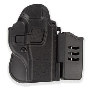 To Gun Holster CZ P-10 C Tabanca Kılıfı Önü Şarjörlüklü Siyah Sağ El