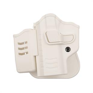 To Gun Holster Tisaş Zig 14 Tabanca Kılıfı Önü Şarjörlüklü Beyaz Sol El