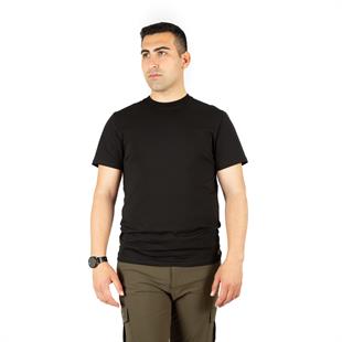Tugan Taktikal Outdoor Bisiklet Yaka Likralı Tişört - Siyah