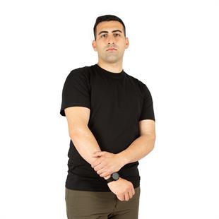 Tugan Taktikal Outdoor Bisiklet Yaka Likralı Tişört - Siyah