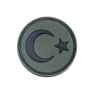 Türk Bayrağı Yuvarlak Silikon Patch Arma