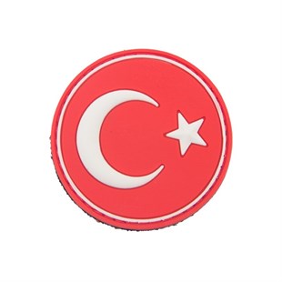 Türk Bayrağı Yuvarlak Silikon Patch Arma