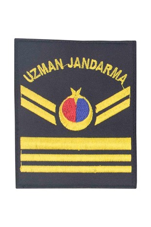 Uzman Jandarma Çavuş Tören Rütbesi (Harici - Siyah) Nakış Cırtlı