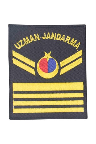 Uzman Jandarma Çavuş Tören Rütbesi (Harici - Siyah) Nakış Cırtlı