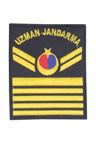 Uzman Jandarma Çavuş Tören Rütbesi (Harici - Siyah) Nakış Cırtlı