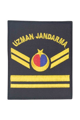 Uzman Jandarma Çavuş Tören Rütbesi (Harici - Siyah) Nakış Cırtlı