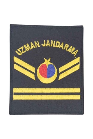 Uzman Jandarma Çavuş Tören Rütbesi (Harici - Siyah) Nakış Cırtlı
