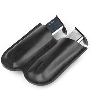 Wolf Holster Deri Şarjör Kılıfı Çiftli Maşalı Siyah Hızlı Çekim