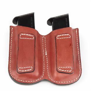 Wolf Holster Deri Şarjör Kılıfı Çiftli Maşasız Taba Hızlı Çekim