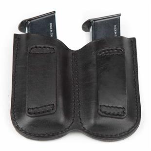 Wolf Holster Deri Şarjör Kılıfı Çiftli Maşasız Siyah Hızlı Çekim