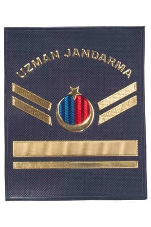 Yeni Nesil 3 Boyutlu Plastik Uzman Jandarma Çavuş Rütbesi Cırtlı Lacivert