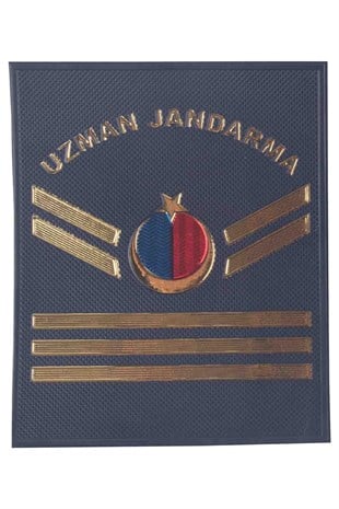 Yeni Nesil 3 Boyutlu Plastik Uzman Jandarma Çavuş Rütbesi Cırtlı Lacivert