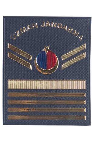 Yeni Nesil 3 Boyutlu Plastik Uzman Jandarma Çavuş Rütbesi Cırtlı Lacivert