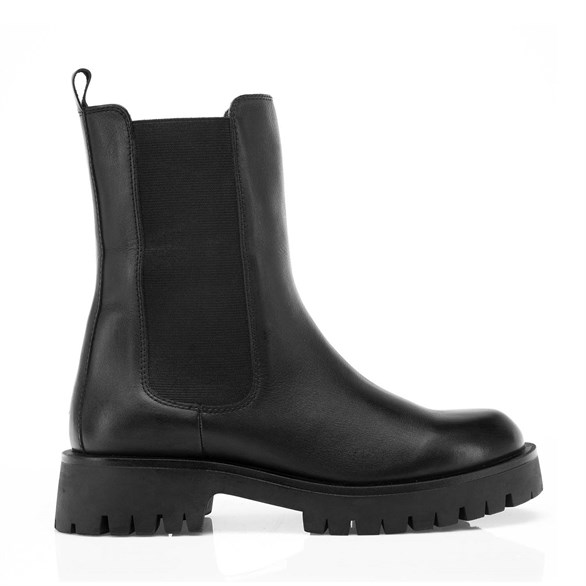 SANDIE BLACK LEATHER CHELSEA BOOT