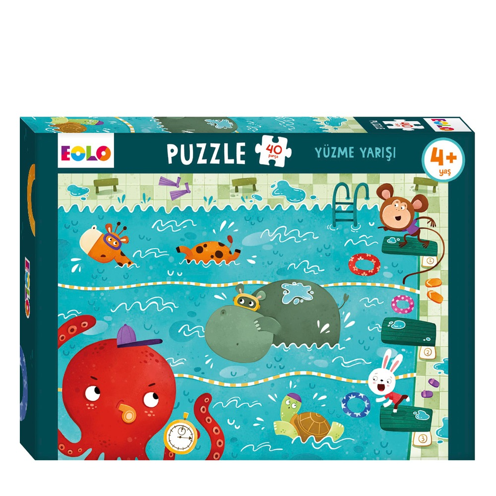 40 Parça Puzzle - Yüzme Yarışı
