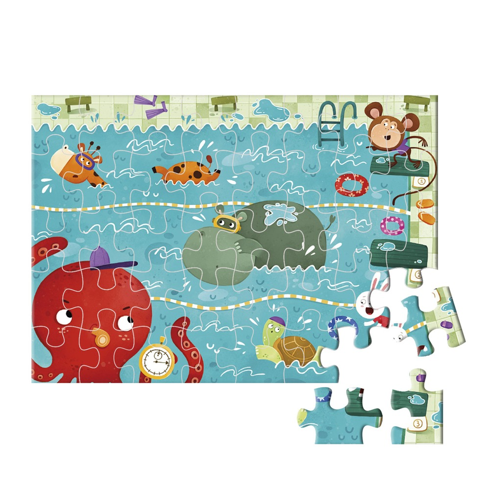 40 Parça Puzzle - Yüzme Yarışı