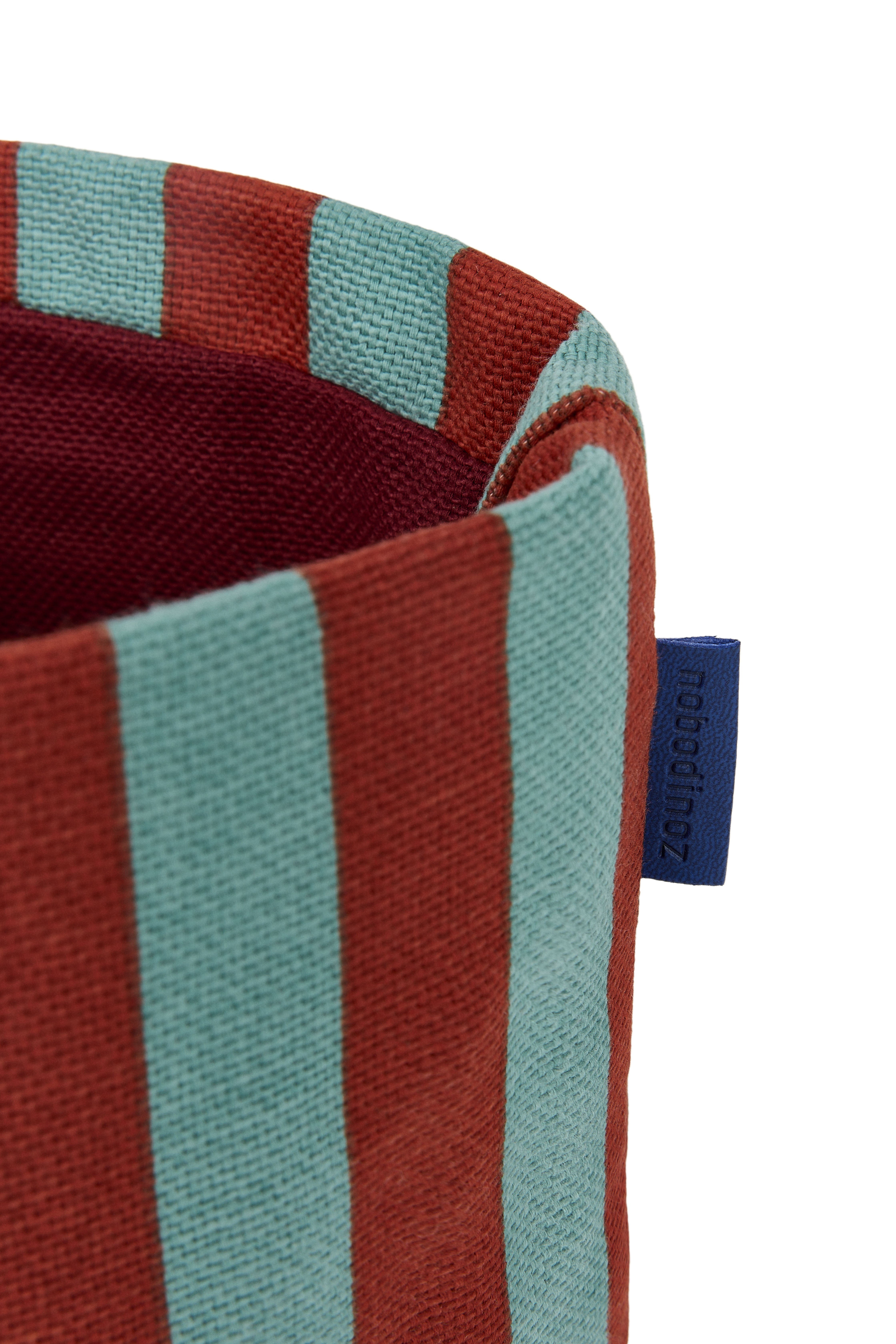 Nobodinoz Stripes Çocuk Odası Sepeti Küçük, Red Teal Green