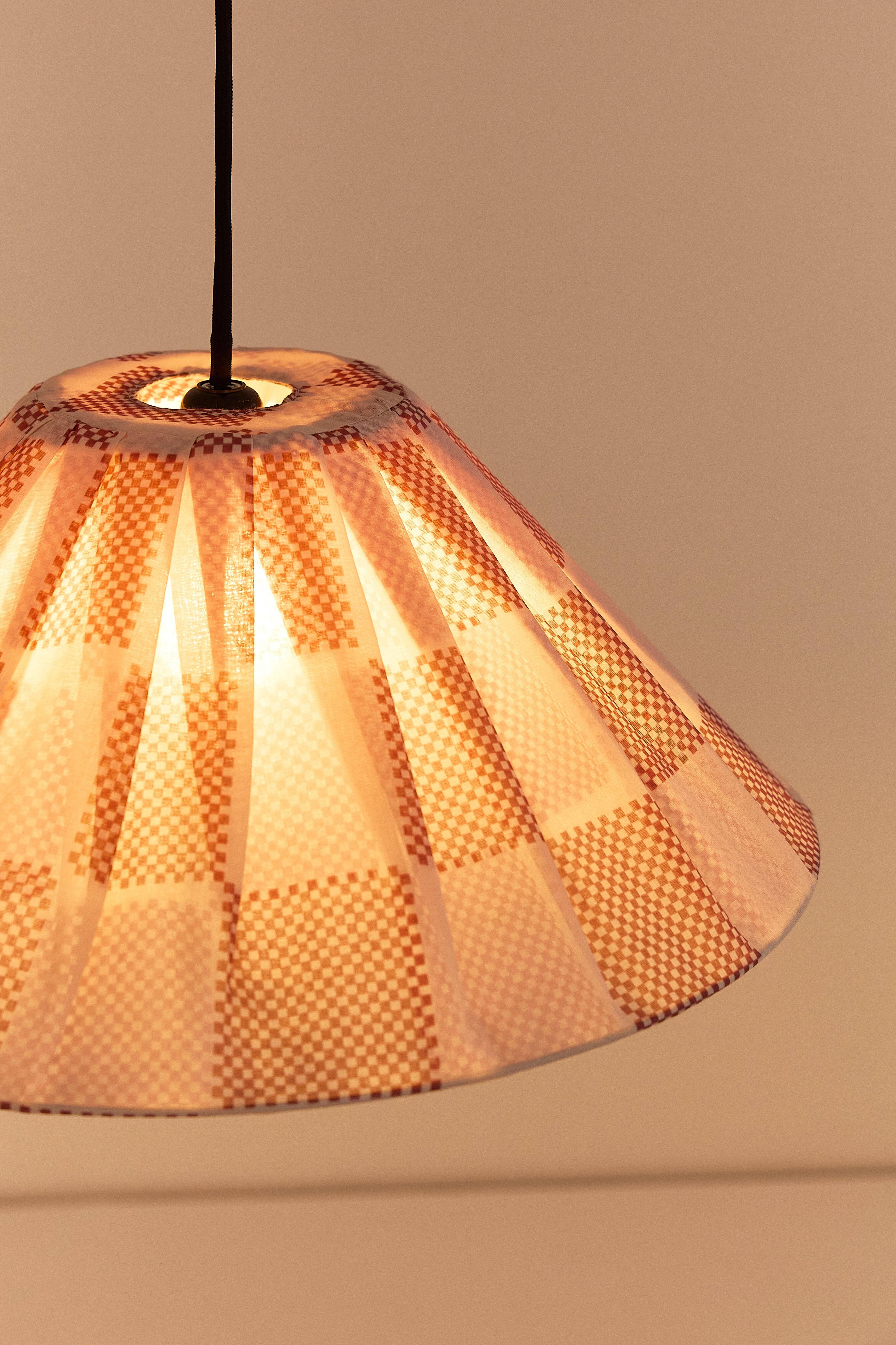 Nobodioz Ava Aydınlatma Şapkası, 50cm çap, Burnt Red Checks