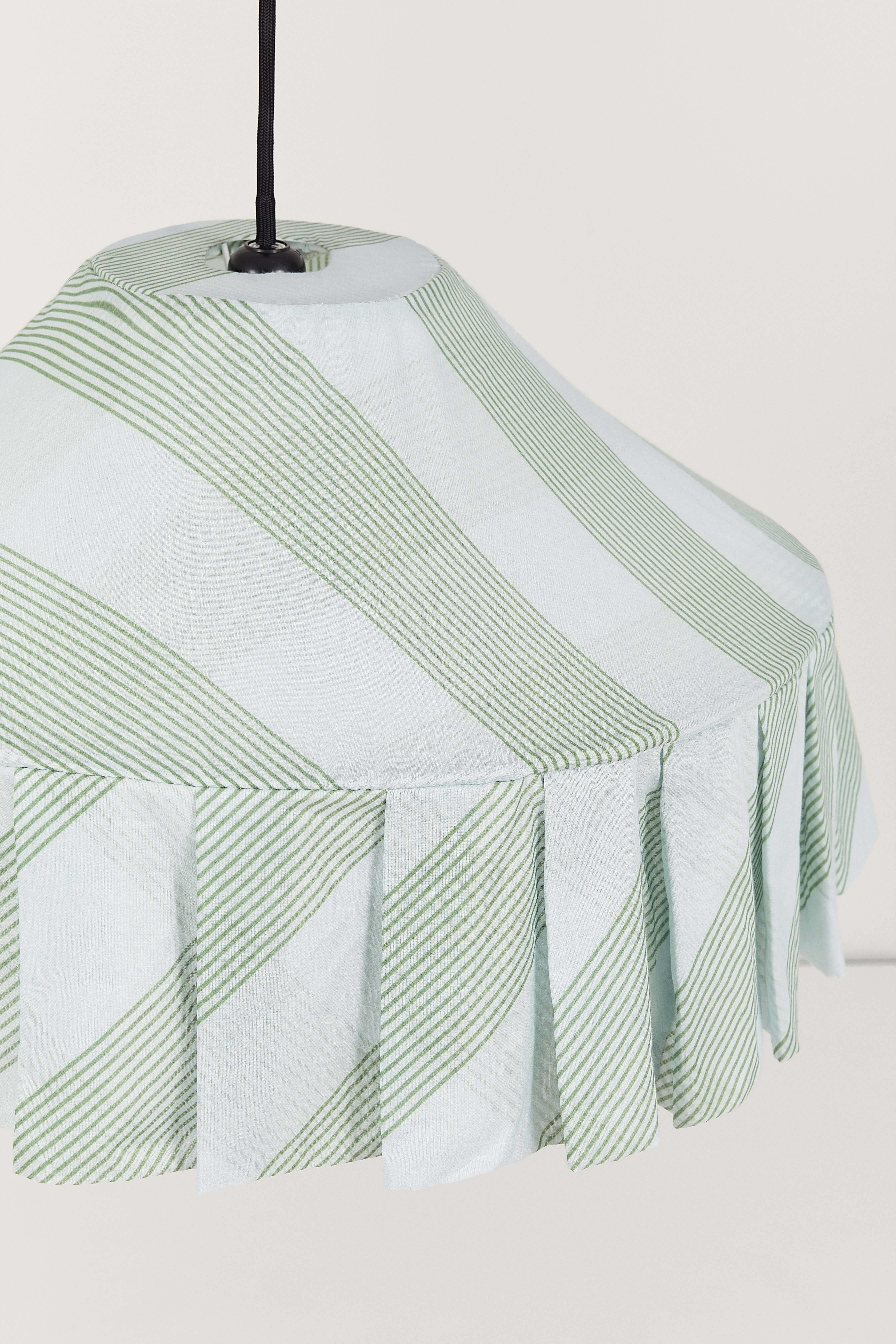 Nobodioz Nicole Aydınlatma Şapkası, 50cm çap, Green Diagonal Stripe