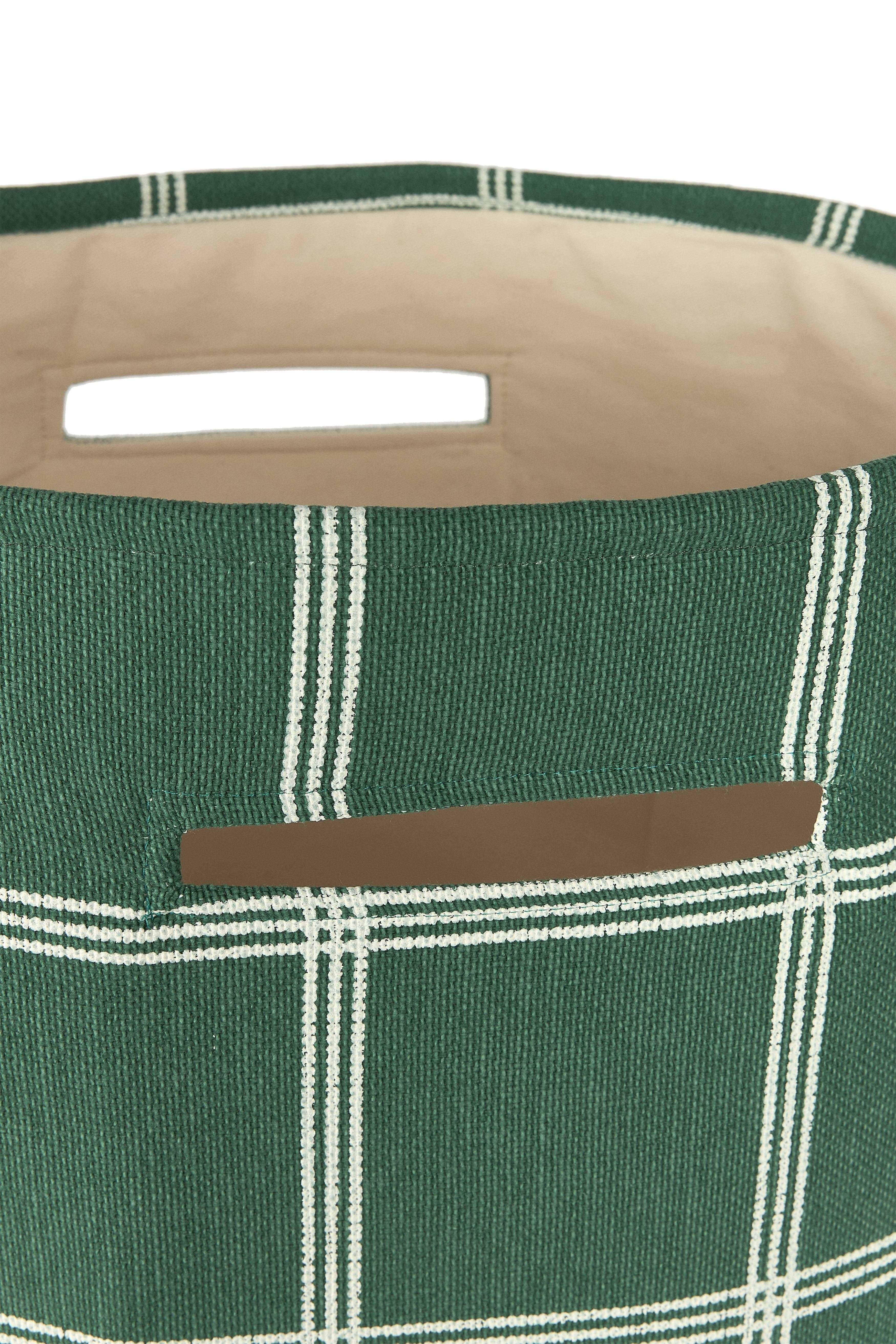 Vibes Büyük Sepet, Green White Windowpane