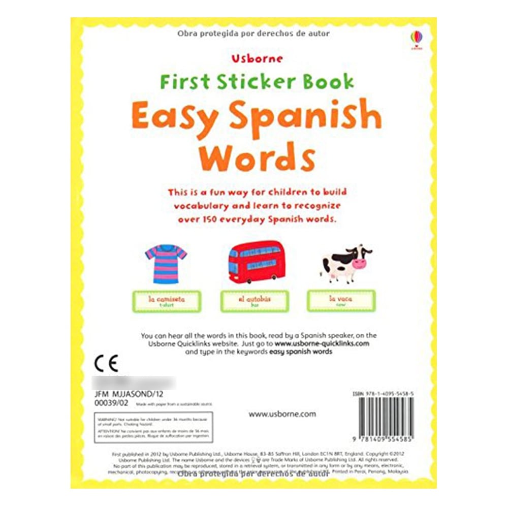 EASY SPANISH WORDS - FIRST STICKER BOOK