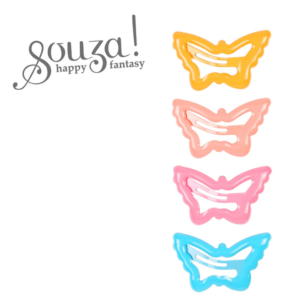 Hair clips Paulien butterfly (4 pcs/card, 1card)