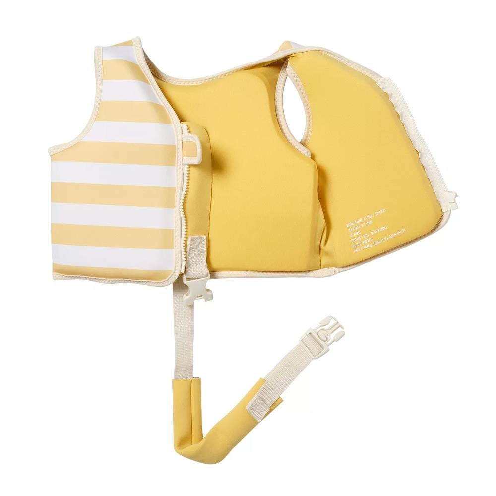 Kids Swim Vest Sid the Seagull Mustard Stripe -1-2