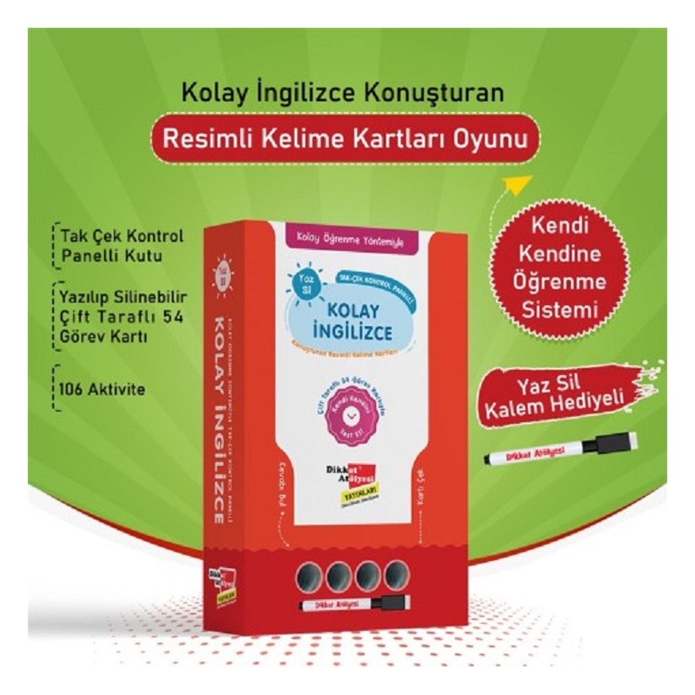 Kolay İngilizce Konuşturan Resimli Kelime Kartları