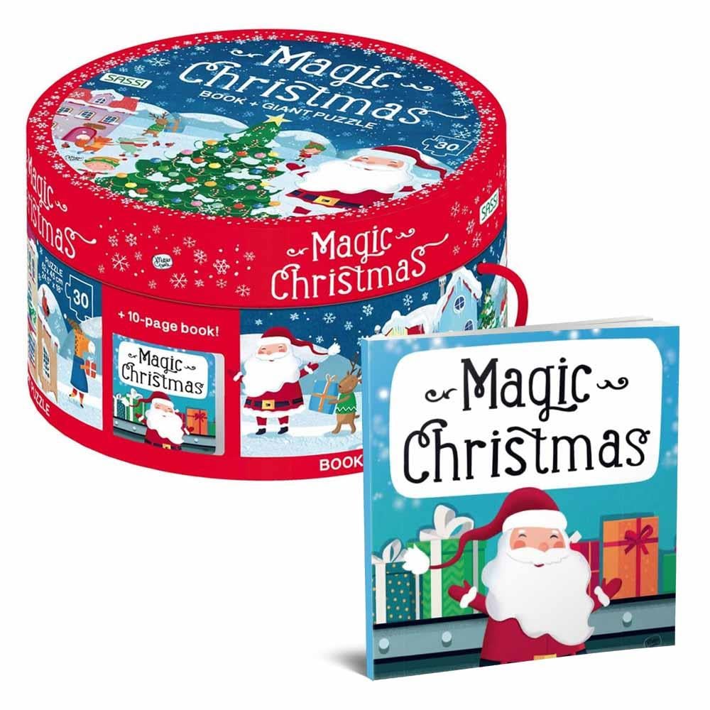 Noel Temalı Yuvarlak Kutu – 30 Parça Puzzle ve Hikâye Kitabı (5