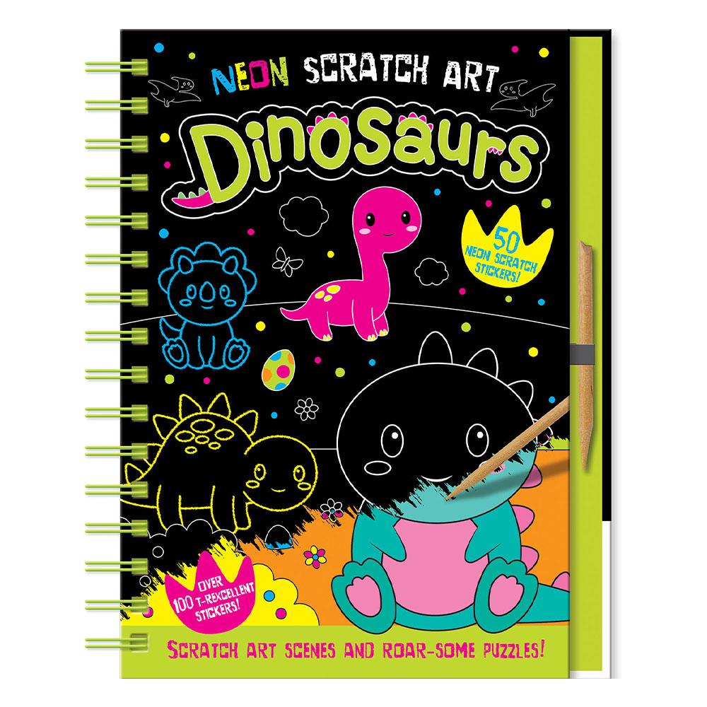 Neon Scratch Art - Dinosaurs