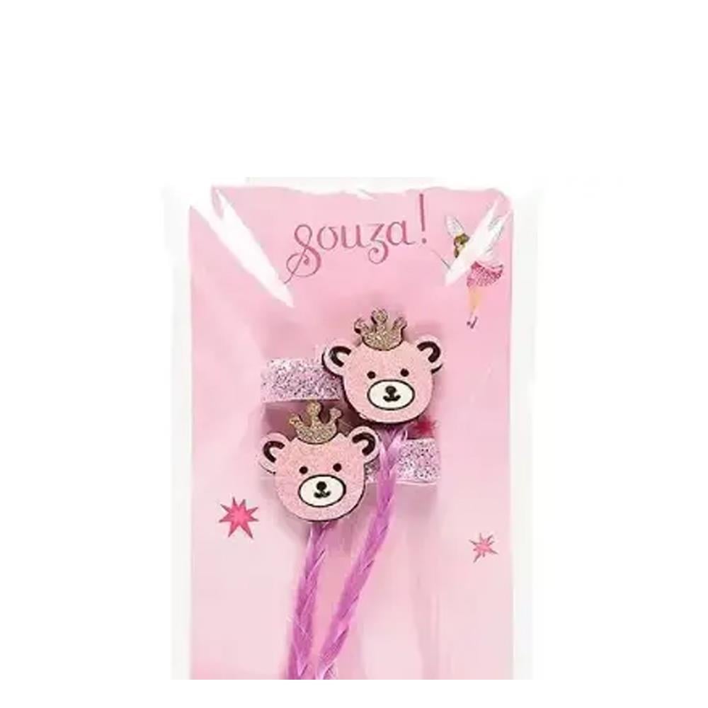 Örgülü Pembe Lila Saç Klipsli