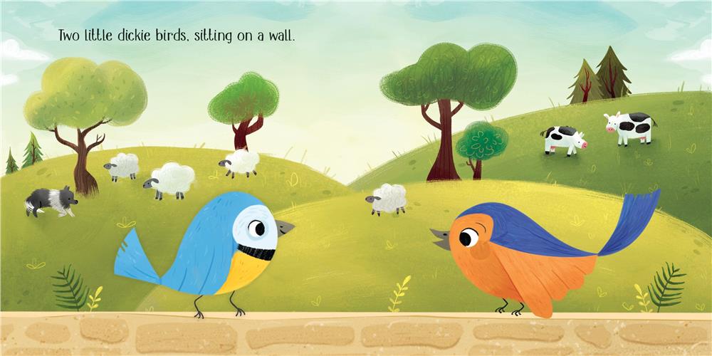 Two Little Dickie Birds Sitting on a Wall