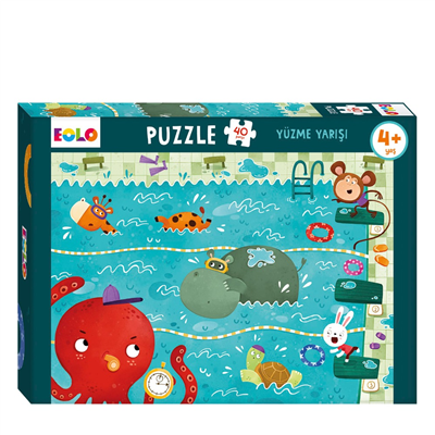 40 Parça Puzzle - Yüzme Yarışı