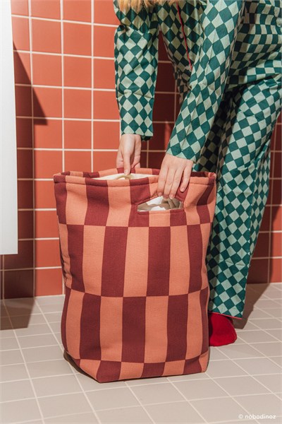 Nobodinoz Vibes Büyük Sepet, Maroon Tiles