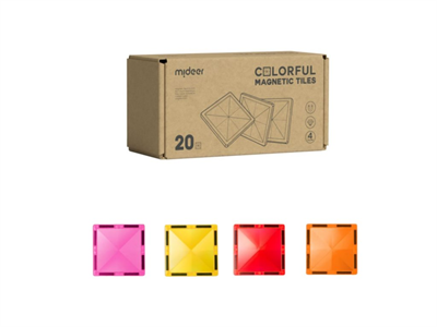 Mideer Magnetic Tiles - Sıcak Renkler, 20 Parça