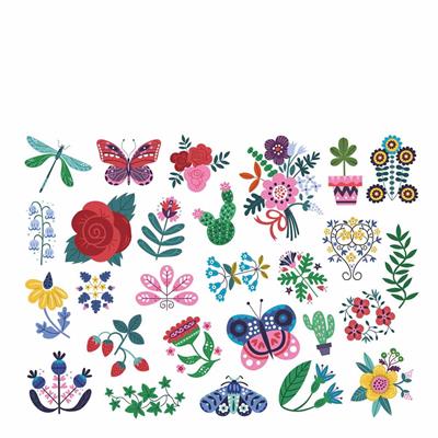Çocuklar İçin Geçici Dövme - Çiçekler