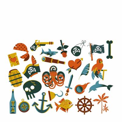 Çocuklar İçin Geçici Dövme - Korsanlar