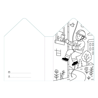 Colourıng Books Shaped - Firefighters