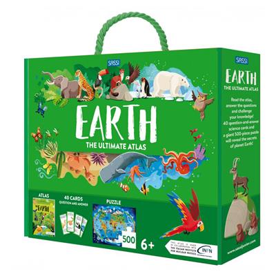 Puzzle, Atlas ve Kitap - Dünya