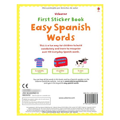 EASY SPANISH WORDS - FIRST STICKER BOOK